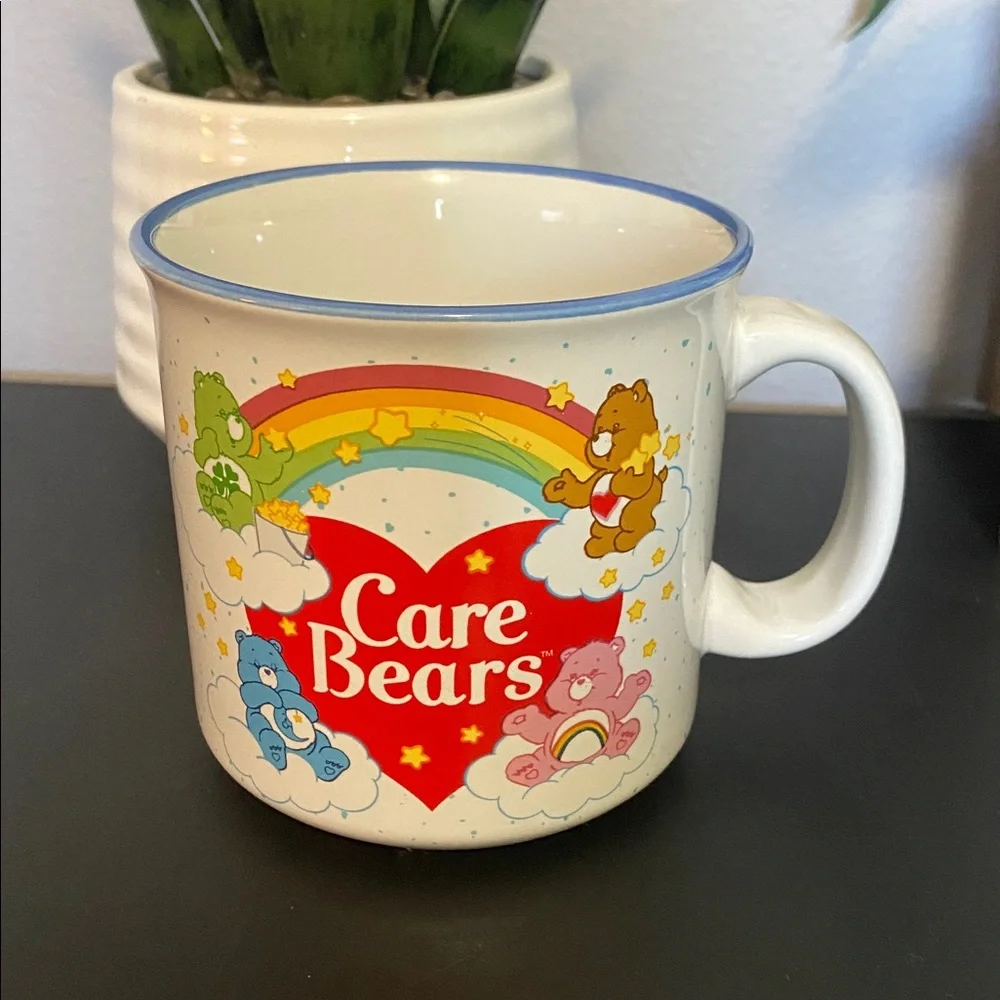 New Care Bears White Mug with Red Heart and Multicolor Rainbow Bears - Picture 3 of 13